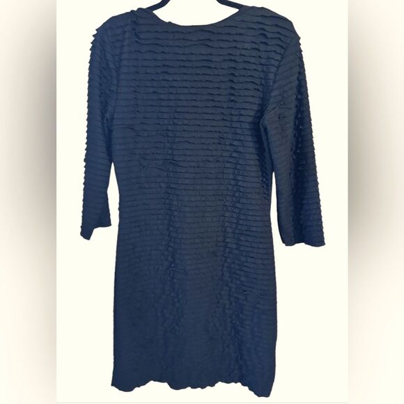 Max Studio Black Tiered Ruffled Long Sleeve Knee Length Dress Women's size Large - Picture 3 of 4